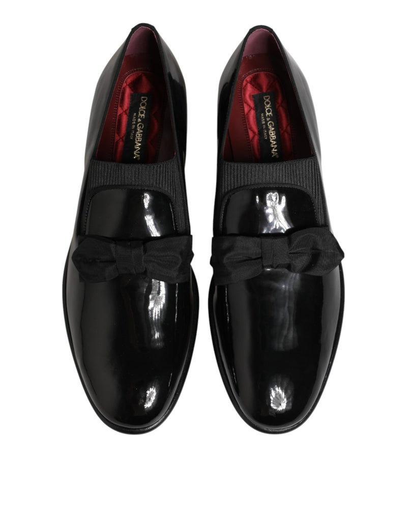 Dolce & Gabbana Black Leather Slip-On Loafers for Men