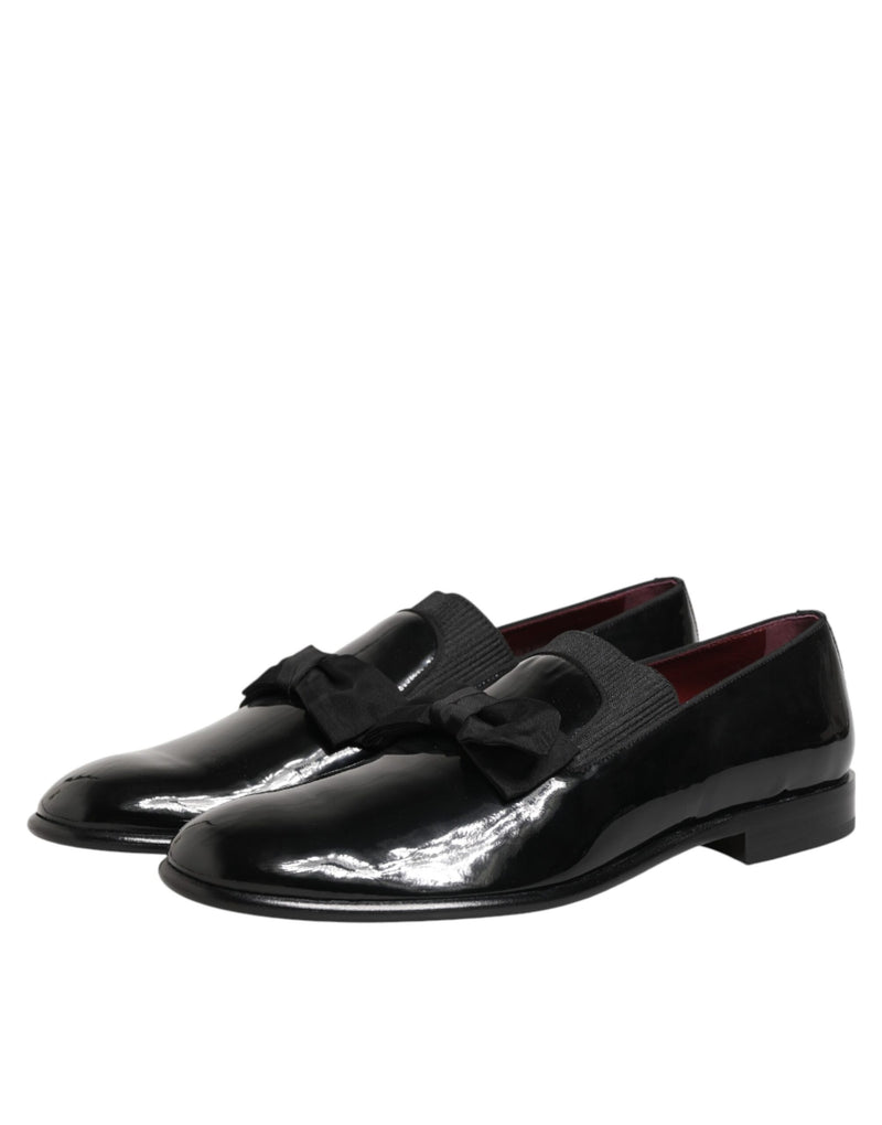 Dolce & Gabbana Black Leather Slip-On Loafers for Men