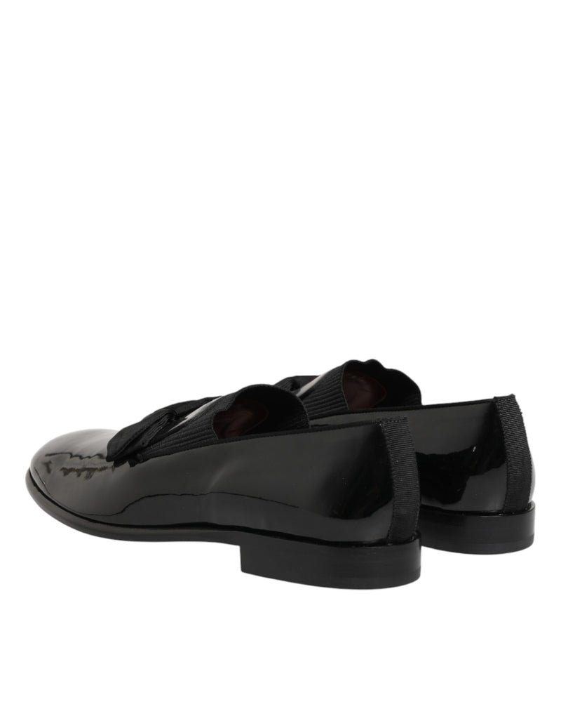 Dolce & Gabbana Black Leather Slip-On Loafers for Men