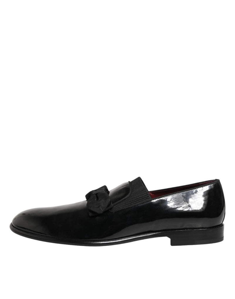 Dolce & Gabbana Black Leather Slip-On Loafers for Men