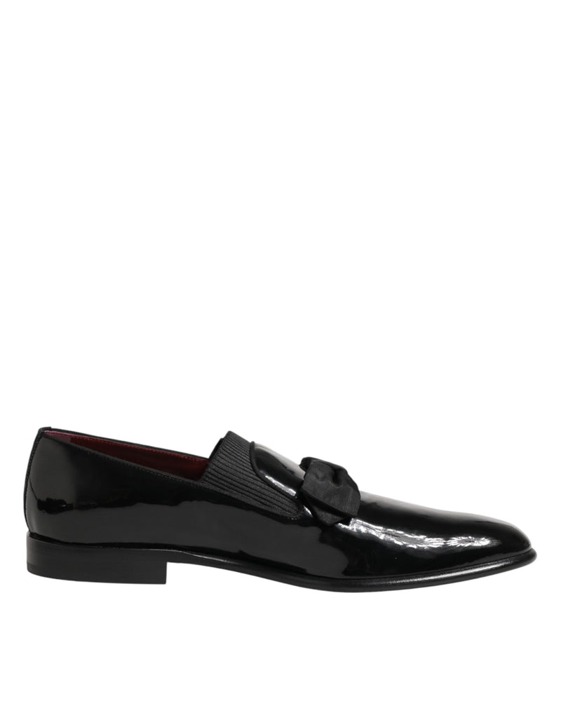 Dolce & Gabbana Black Leather Slip-On Loafers for Men
