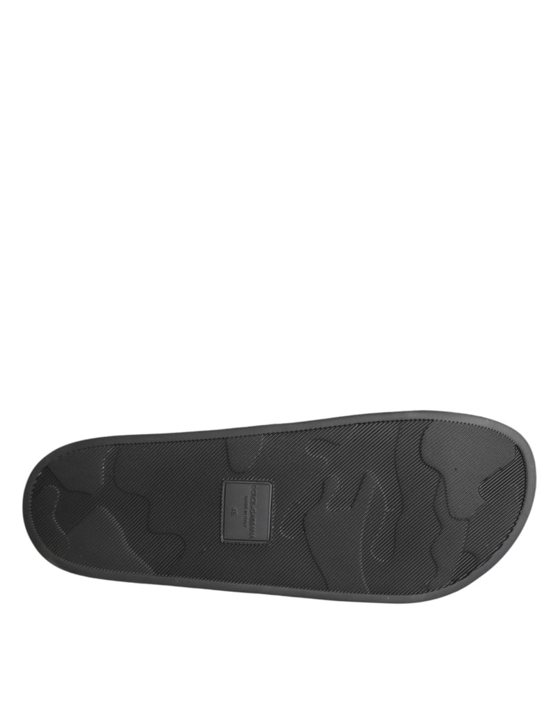 Dolce & Gabbana Black Leather Slides - Élégance et Confort