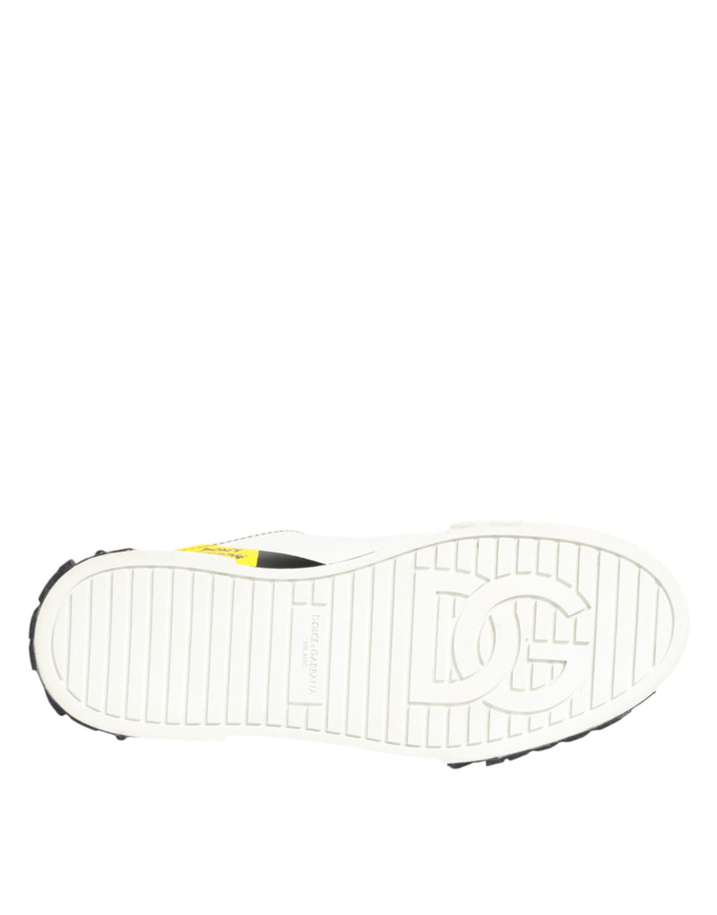 Dolce & Gabbana Multicolor Leather Graffiti Low Top Sneakers