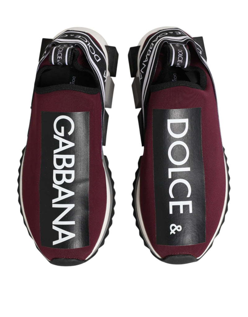 Dolce & Gabbana Maroon Slip On Sorrento Men Sneakers
