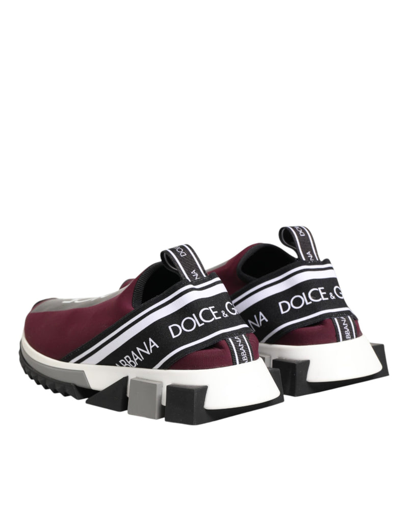 Dolce & Gabbana Maroon Slip On Sorrento Men Sneakers