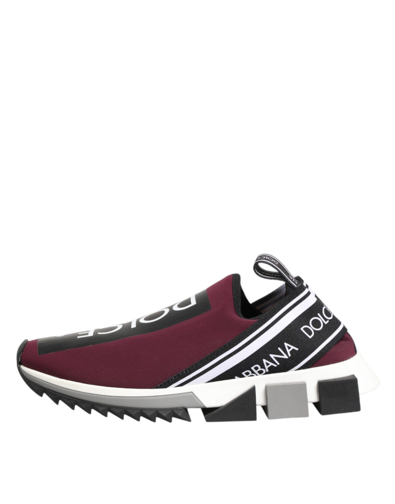 Dolce & Gabbana Maroon Slip On Sorrento Men Sneakers