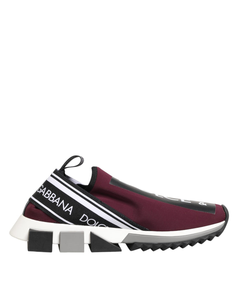 Dolce & Gabbana Maroon Slip On Sorrento Men Sneakers