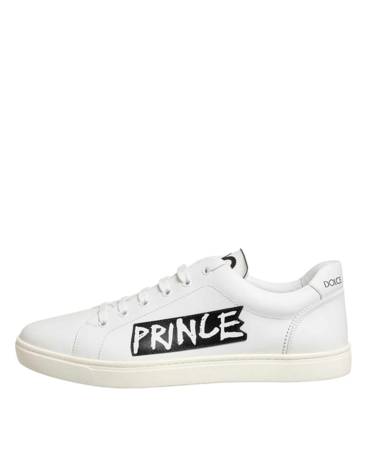 Dolce & Gabbana White Prince Leather Low Top Sneakers for Men
