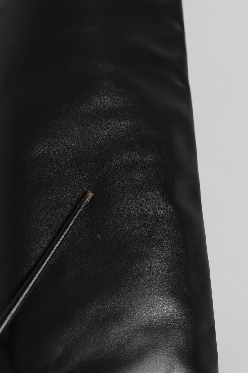 Dolce & Gabbana Black Leather Stiletto Knee High Boots