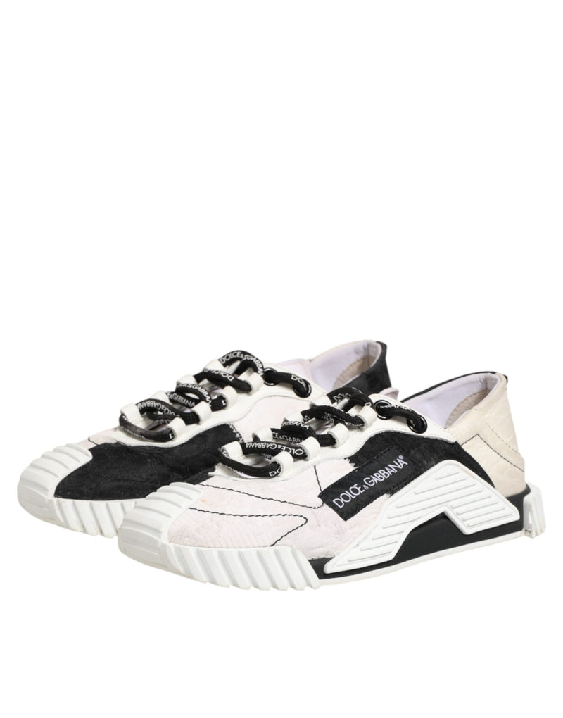 Dolce & Gabbana NS1 Black White Leather Sneakers