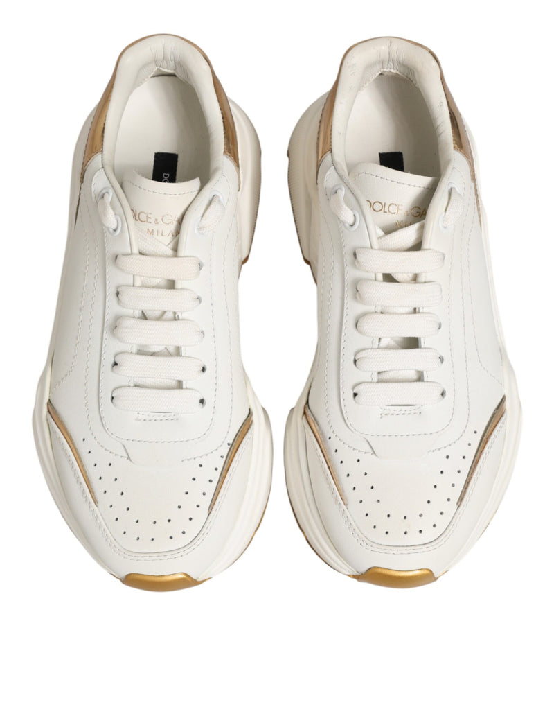 Dolce & Gabbana White Gold Daymaster Low Top Sneakers