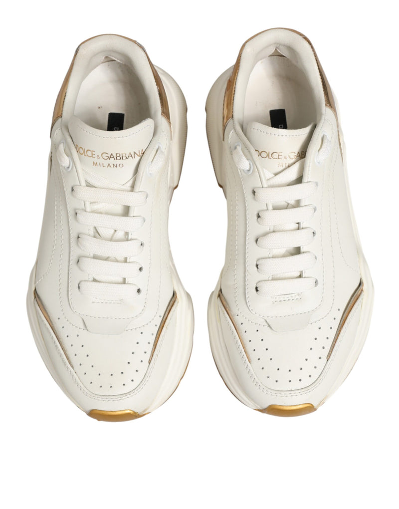 Dolce & Gabbana White Gold Daymaster Low Top Sneakers