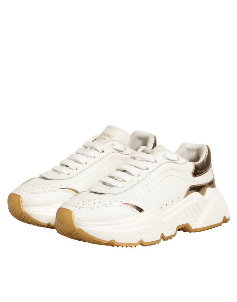 Dolce & Gabbana White Gold Daymaster Low Top Sneakers
