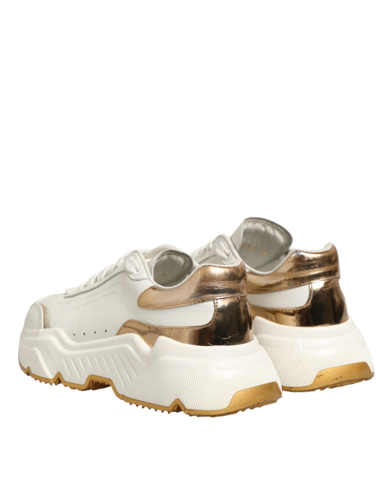 Dolce & Gabbana White Gold Daymaster Low Top Sneakers