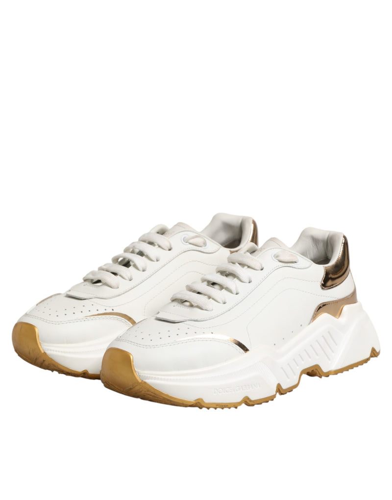 Dolce & Gabbana White Gold Daymaster Low Top Sneakers
