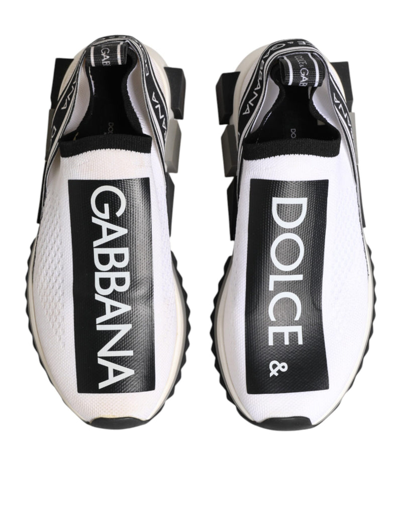 Dolce & Gabbana White Logo Low Top Sorrento Sneakers