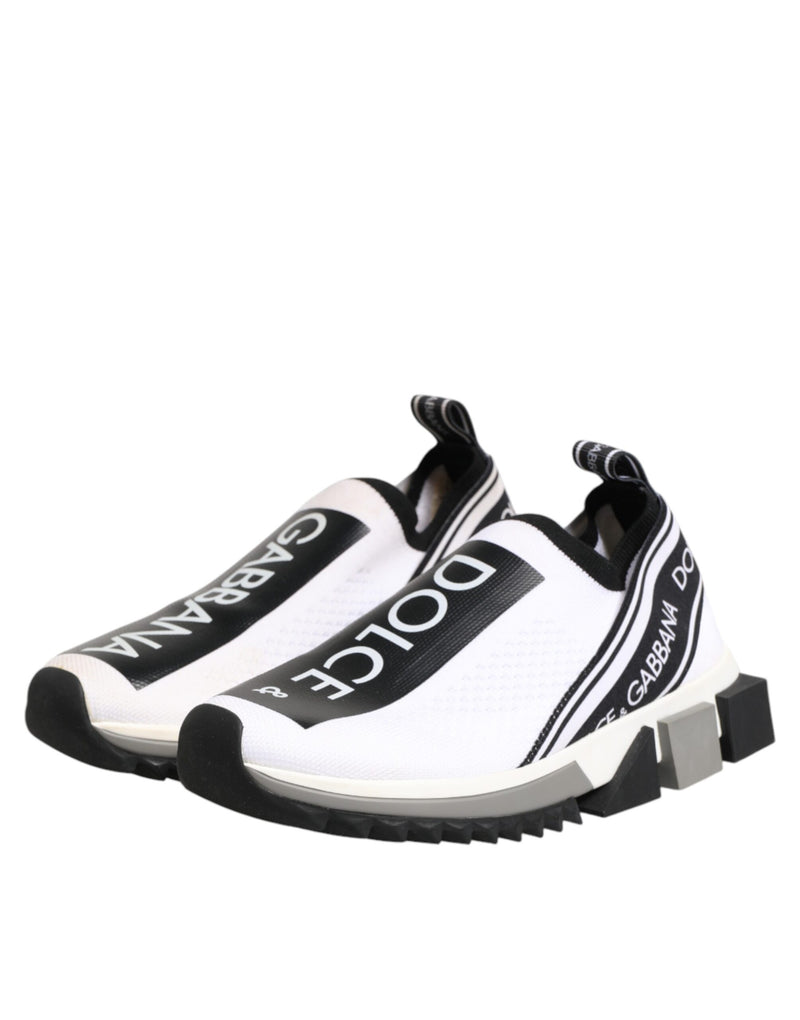 Dolce & Gabbana White Logo Low Top Sorrento Sneakers