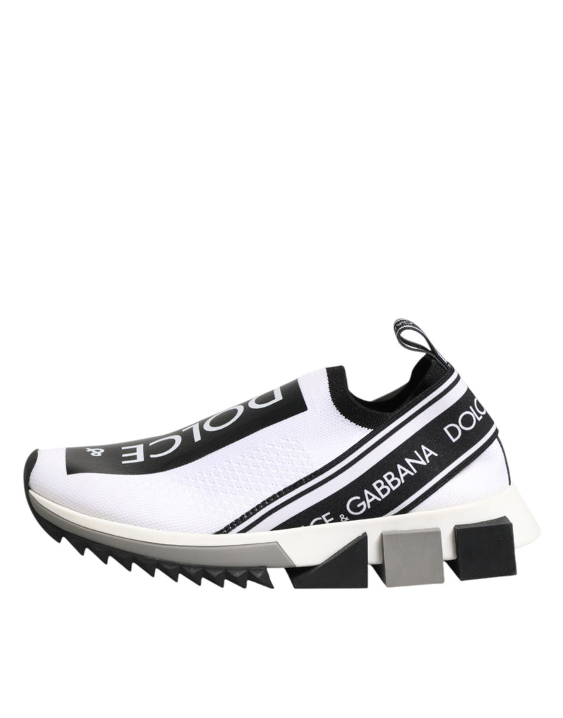 Dolce & Gabbana White Logo Low Top Sorrento Sneakers