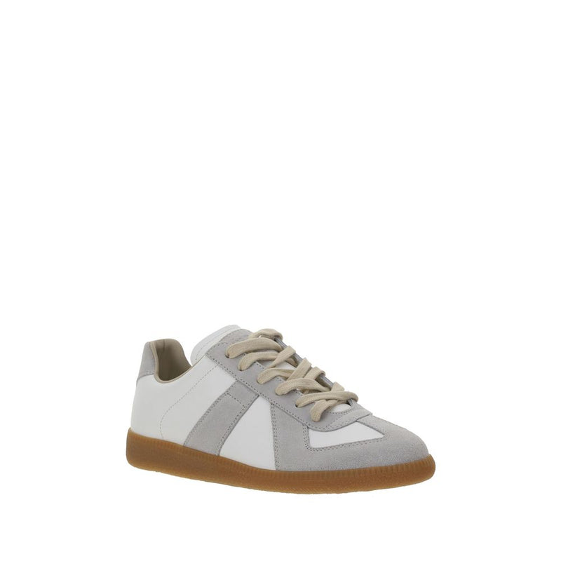 Baskets basses Margiela Bos Taurus en cuir de veau blanc