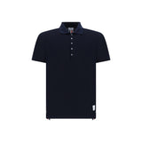 Polo Shirt en Coton Bleu Thom Browne