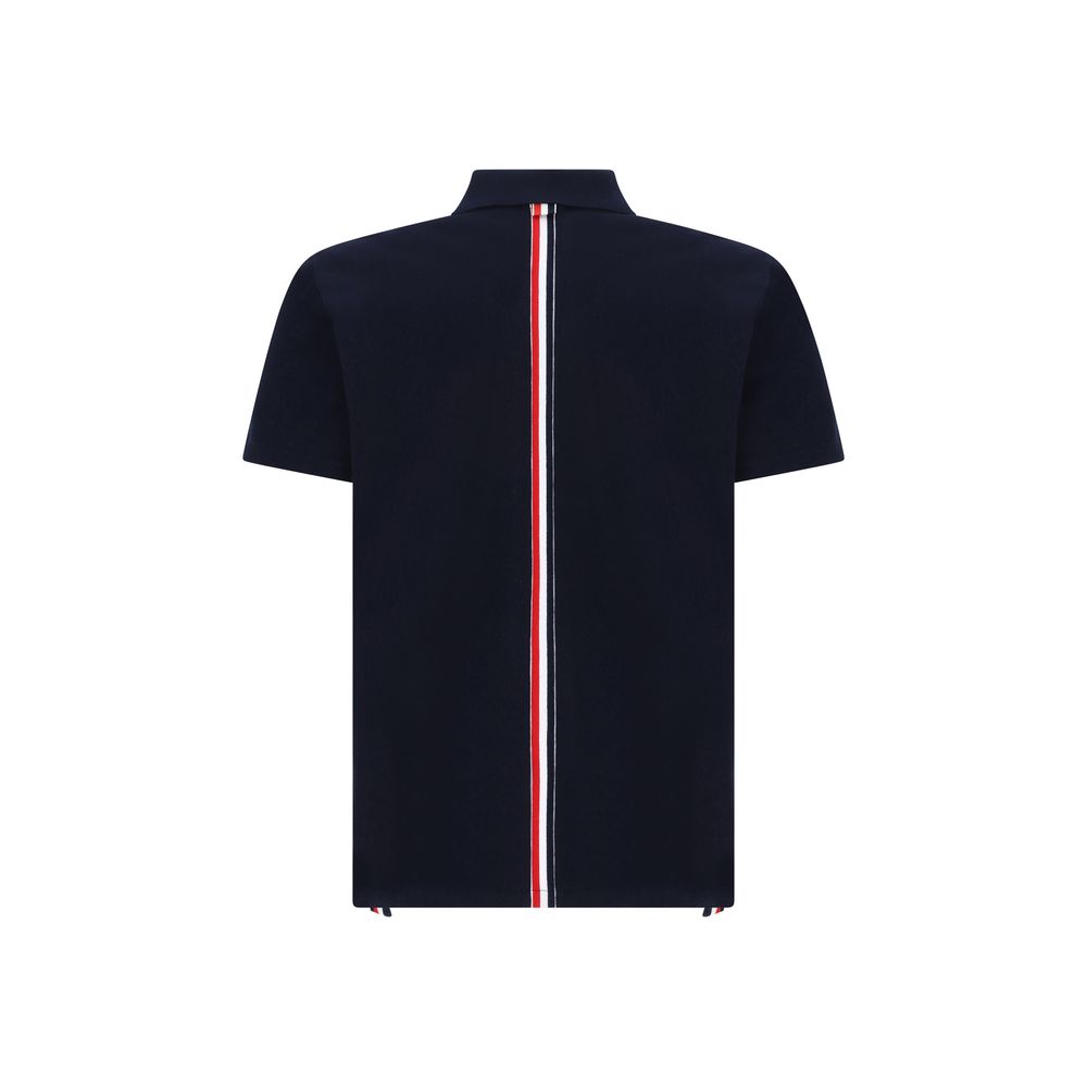Polo Shirt en Coton Bleu Thom Browne