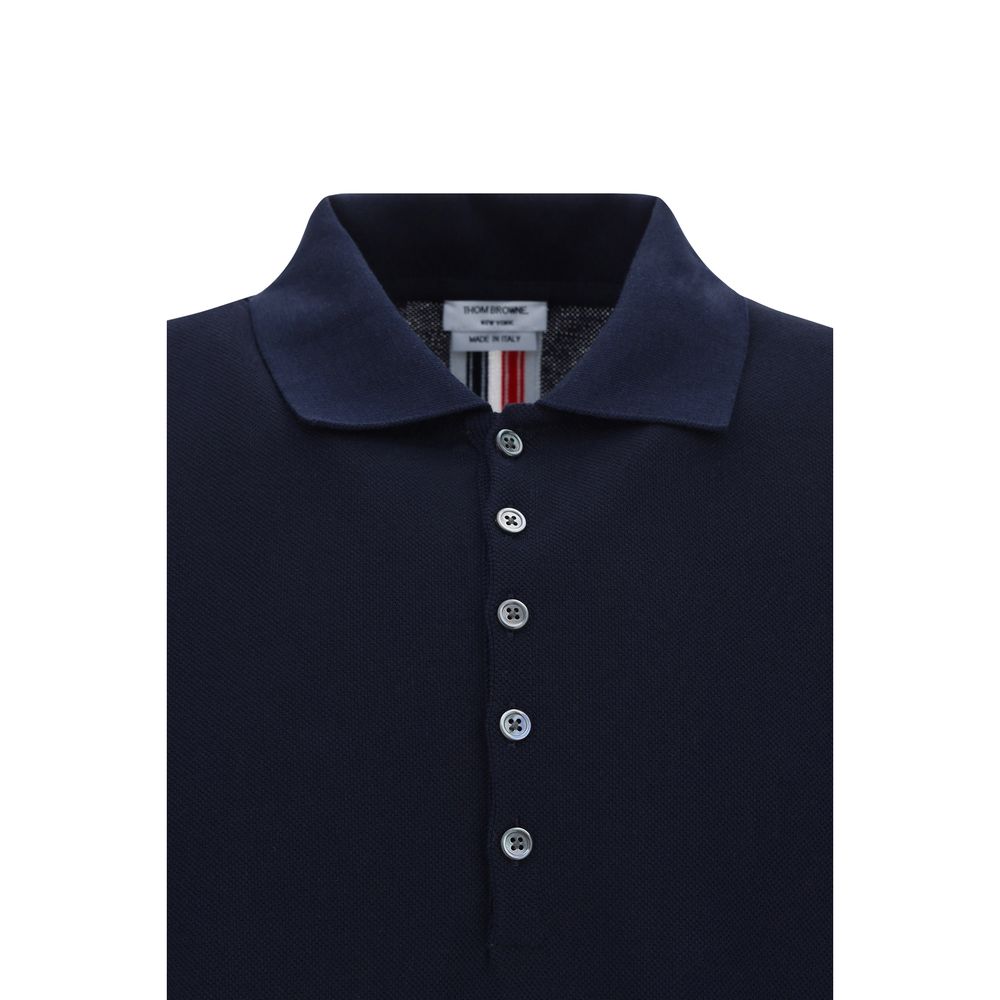 Polo Shirt en Coton Bleu Thom Browne