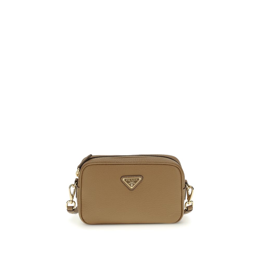 Sac bandoulière Prada Bos Taurus en cuir de veau beige