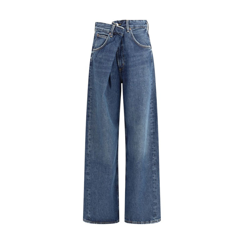 Agolde Vana Blue Wide Leg Jeans - Modern Cotton Denim