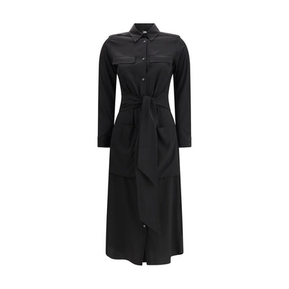 Robe décontractée en soie noire Ella