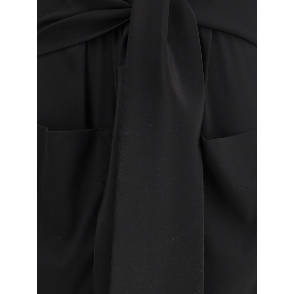 Robe décontractée en soie noire Ella