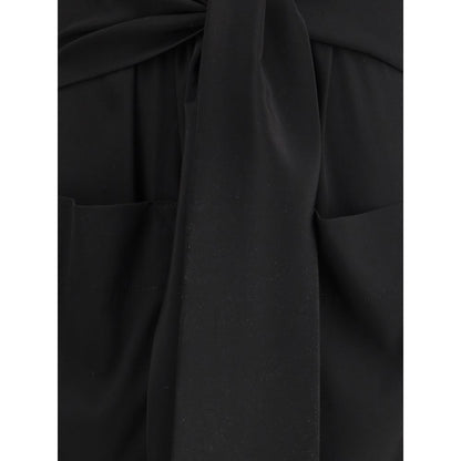 Robe décontractée en soie noire Ella