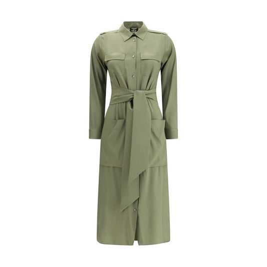 Robe décontractée en soie verte Ella