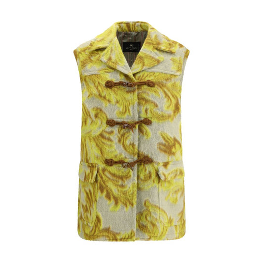 Veste sans manches en laine jaune Etro