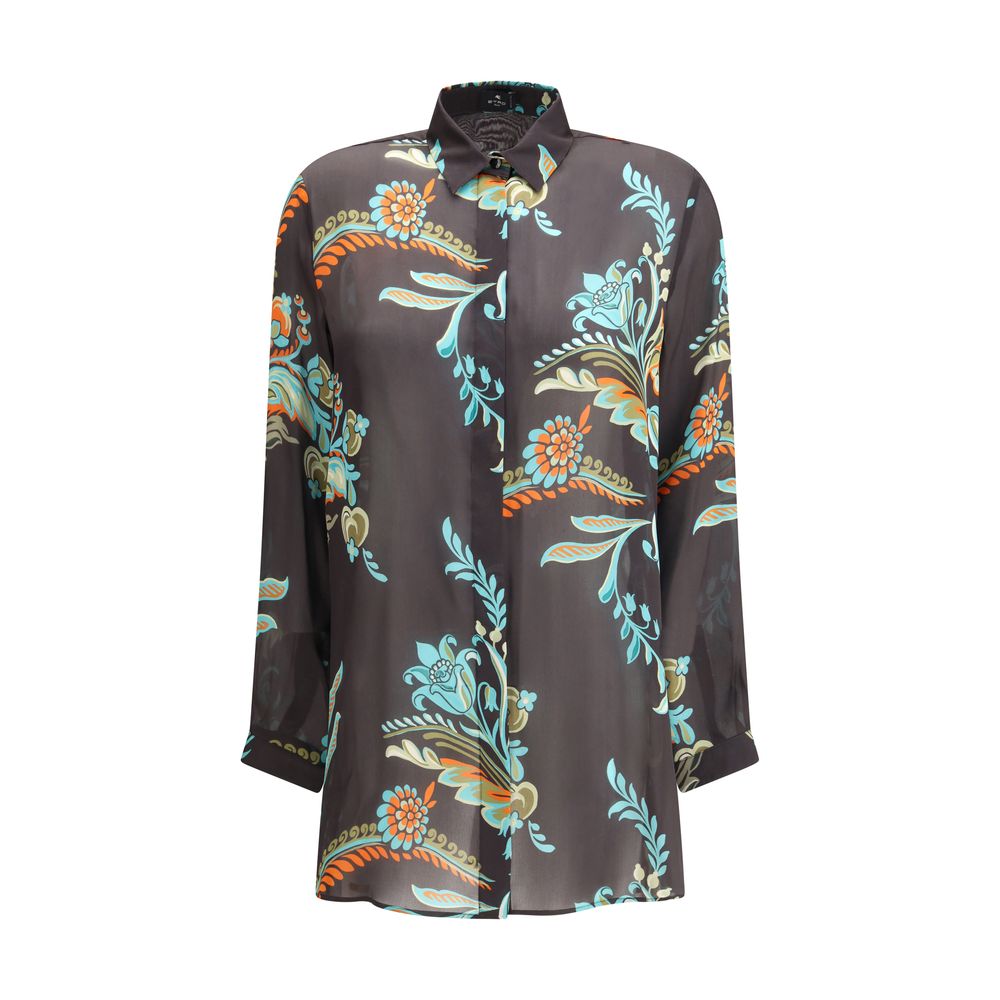 Chemise Etro à motif en soie multicolore