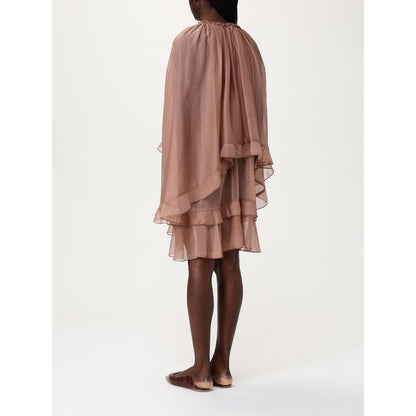 Tpn Beige Silk Cocktail Dress