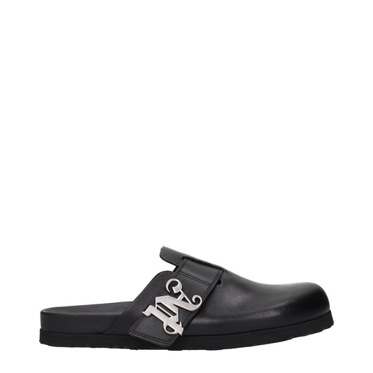 Palm Angels Black Leather Slippers - Comfort and Style Combined