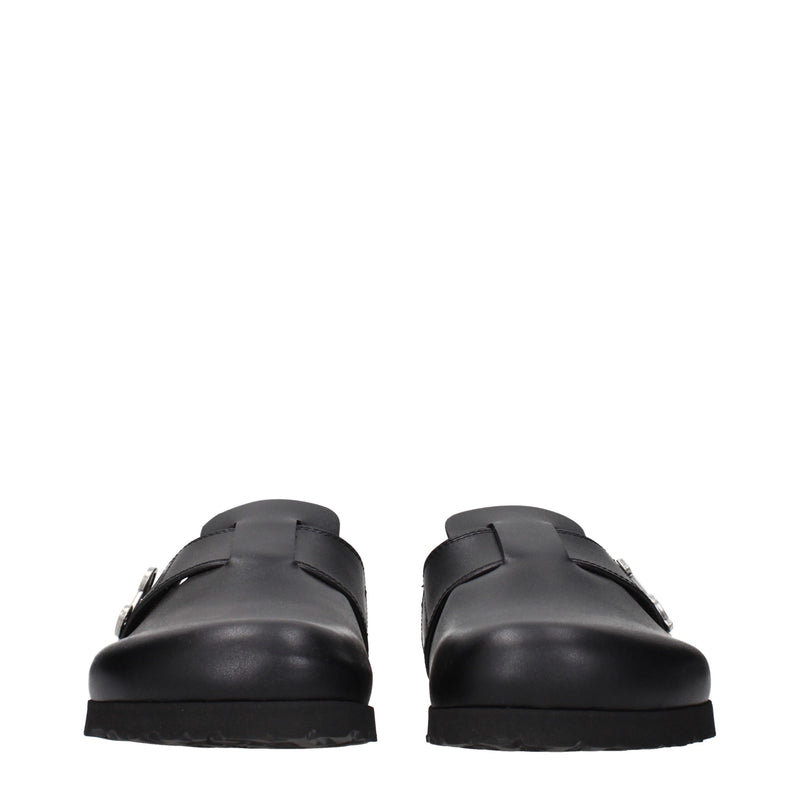 Palm Angels Black Leather Slippers - Comfort and Style Combined