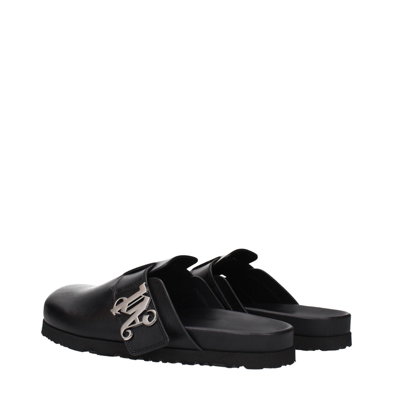 Palm Angels Black Leather Slippers - Comfort and Style Combined