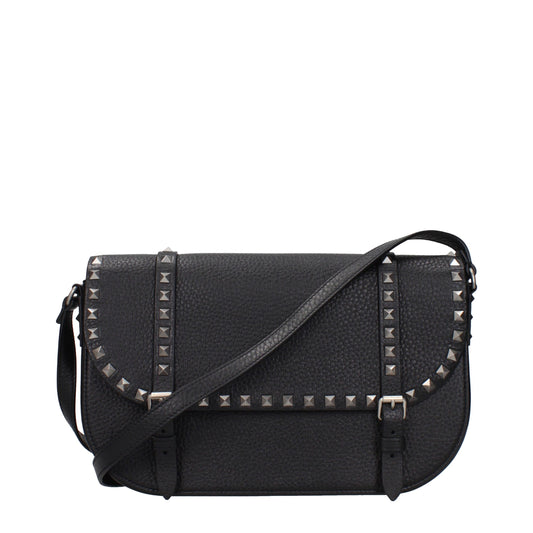 Sac bandoulière en cuir noir Valentino Garavani