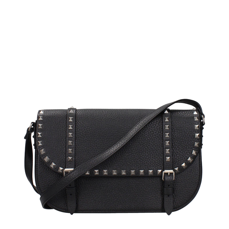 Sac à bandoulière en cuir noir Valentino Garavani