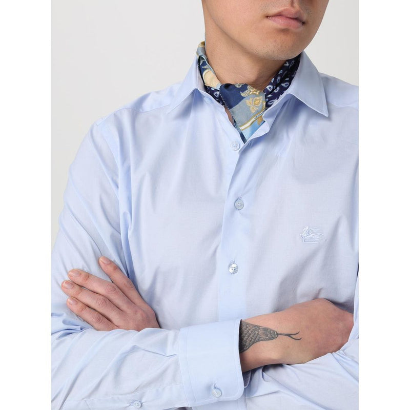 Etro Blue Silk Foulard - Elegant Neck Scarf for Men