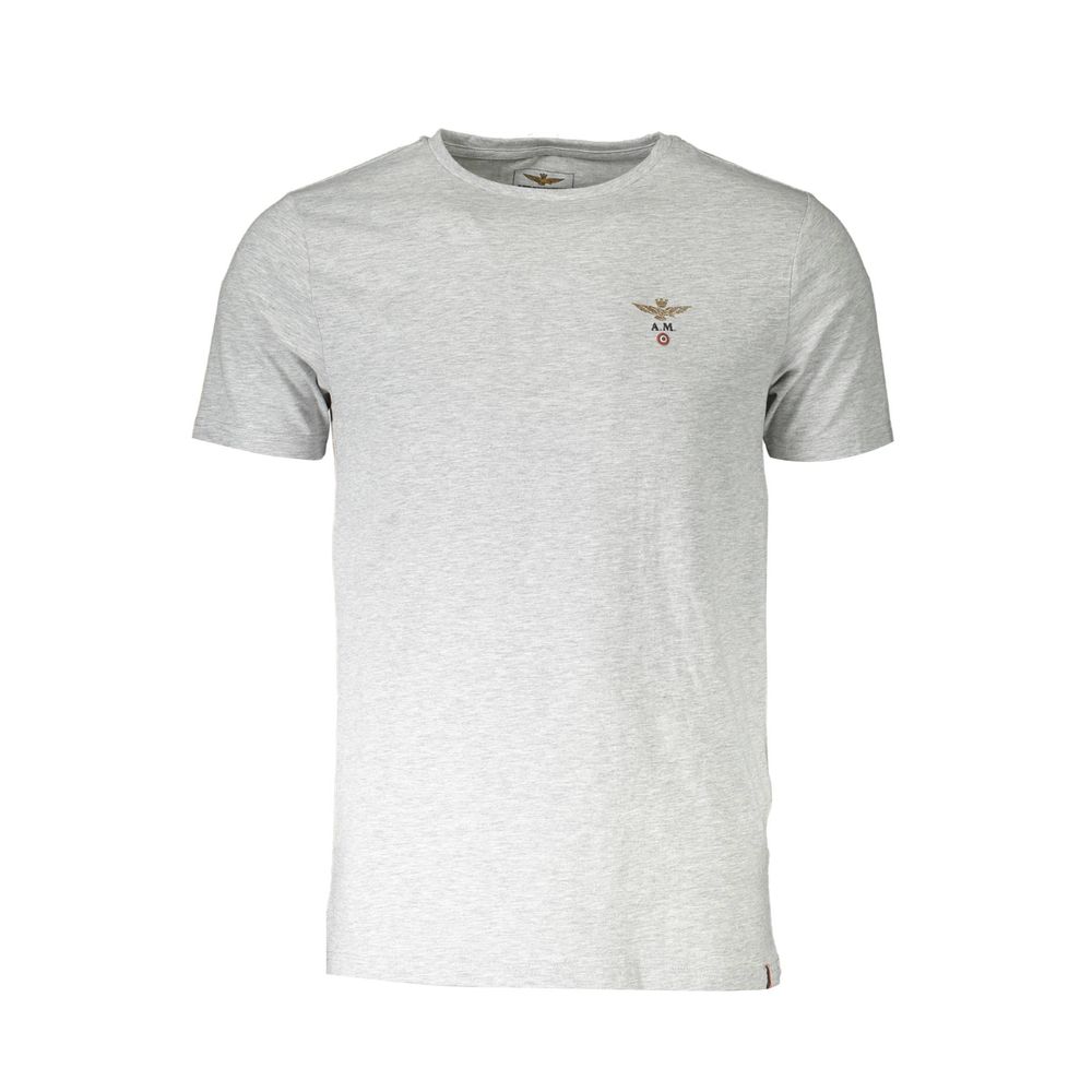T-Shirt en Coton Gris Aeronautica Militare