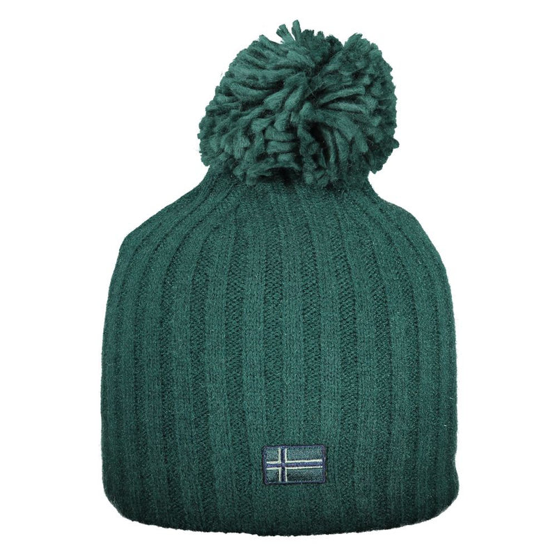 Chapeau Femme en Polyester Vert avec Pompom - Norway 1963
