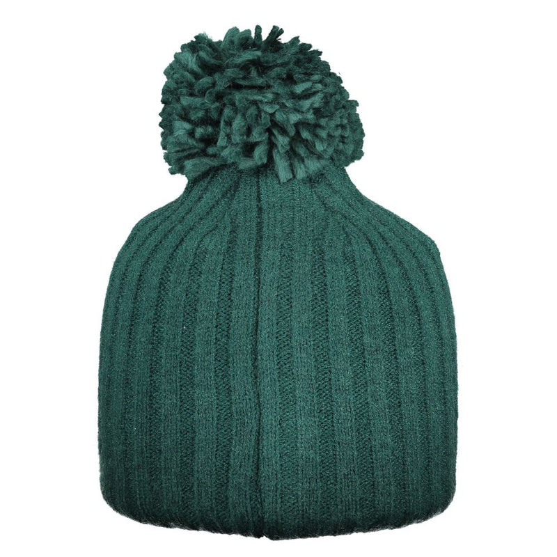 Chapeau Femme en Polyester Vert avec Pompom - Norway 1963