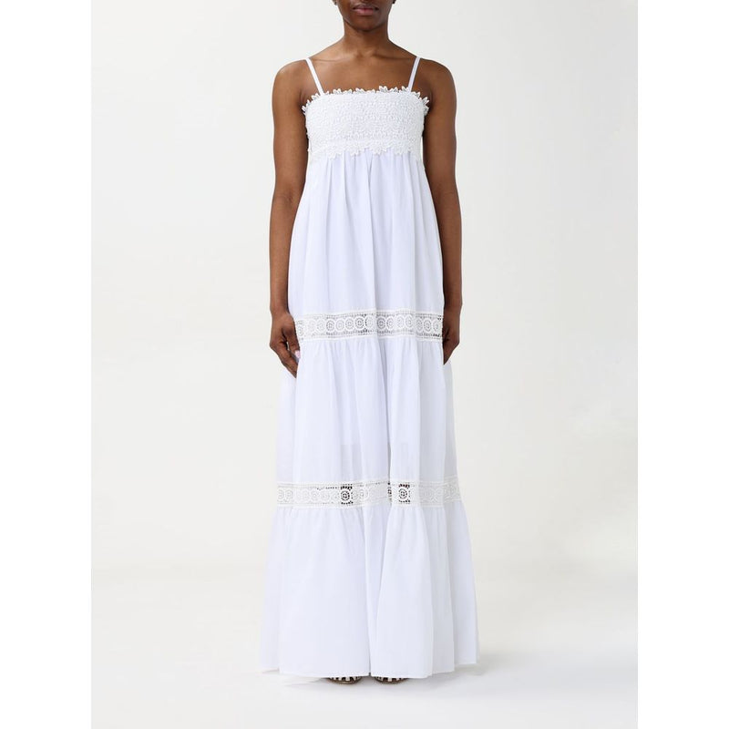 Kaos White Cotton Casual Dress for Women - IT42
