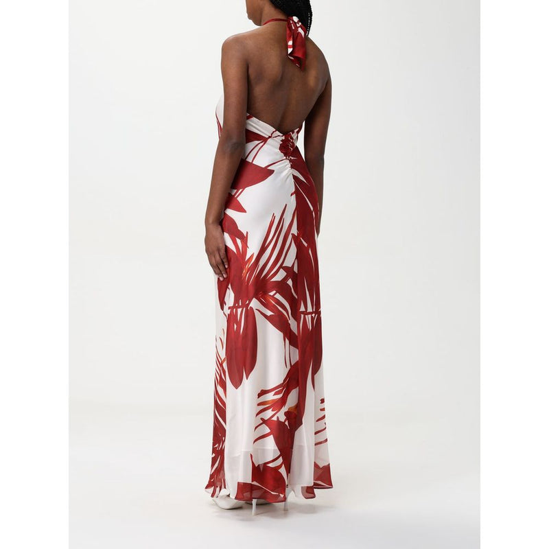 Hanita Red Silk Casual Dress - Elegant Sleeveless Maxi