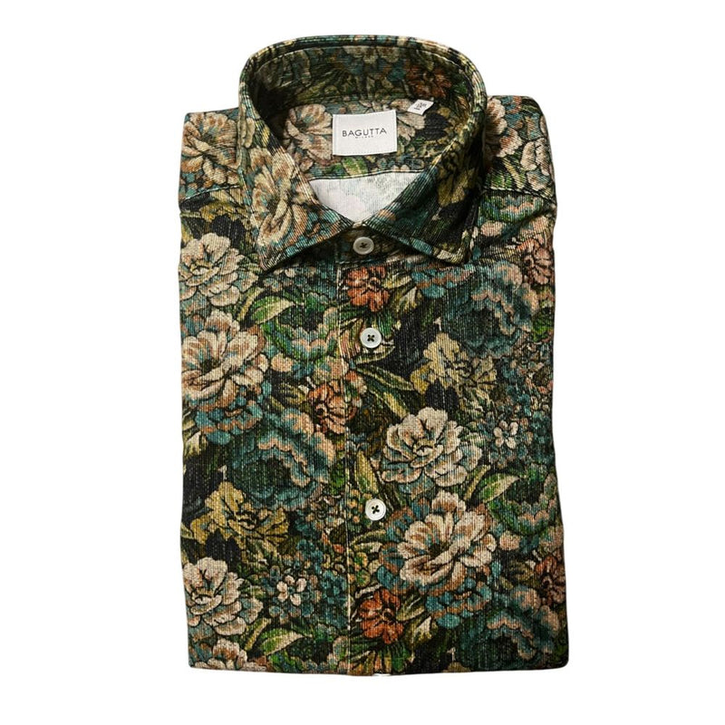 Chemise Slim Fit Multicolore en Coton Bagutta pour Homme