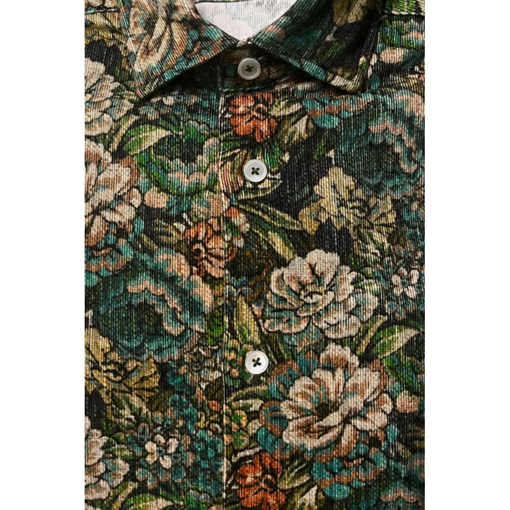 Chemise Slim Fit Multicolore en Coton Bagutta pour Homme