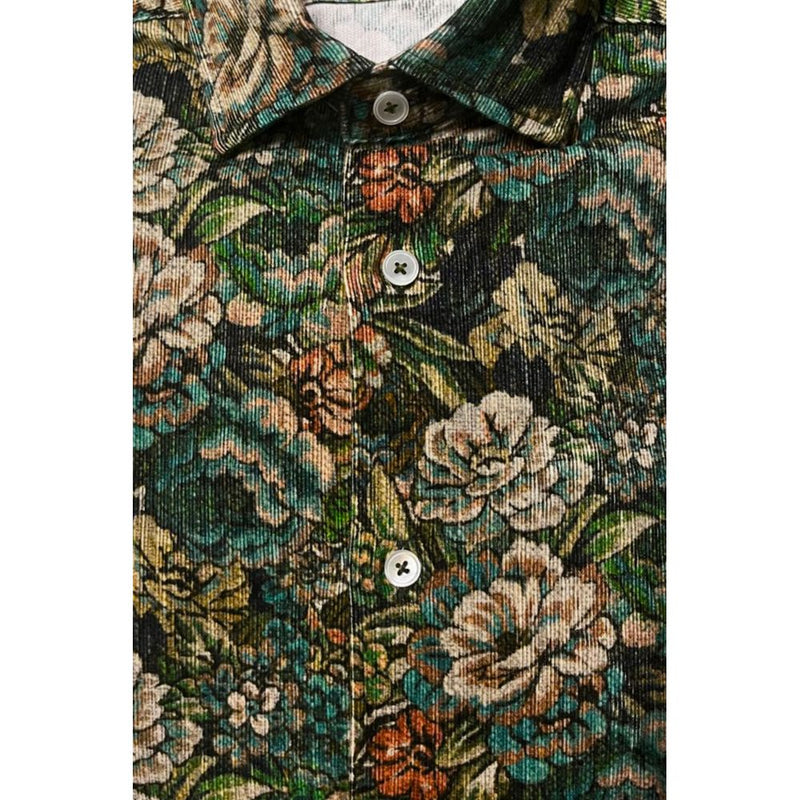 Chemise Slim Fit Multicolore en Coton Bagutta pour Homme