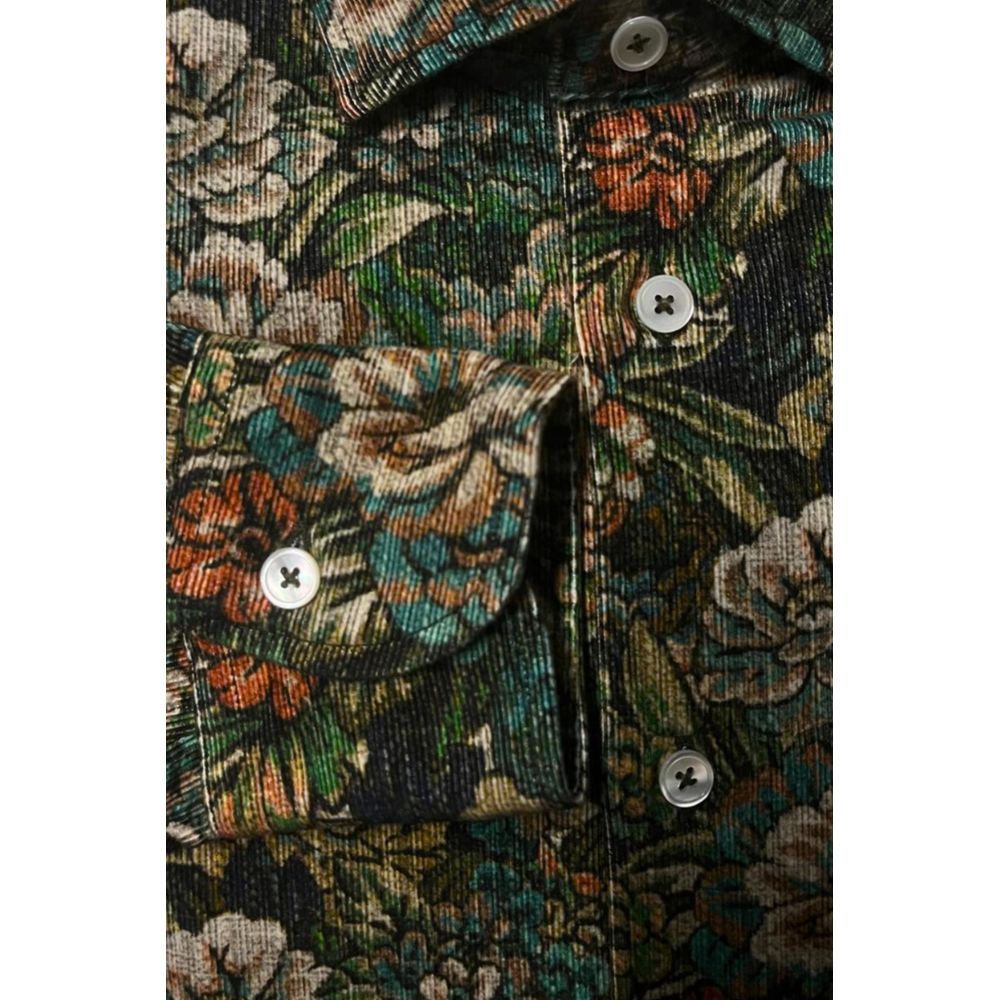 Chemise Slim Fit Multicolore en Coton Bagutta pour Homme